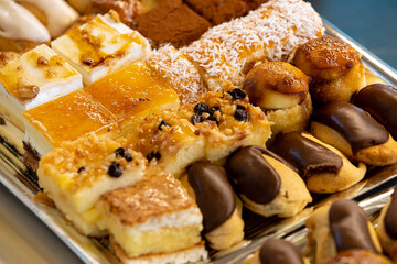 Cakes, pastries, sweets, pastries and chocolates