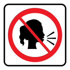 No Talking Icon.Do not talk symbol drawing by illustration.no sound symbol.