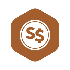 Singapore Dollar Icon Logo vector illustration design. Singapore currency, economy, investment, finance, and business element. Can be used for web, mobile, infographic and print.