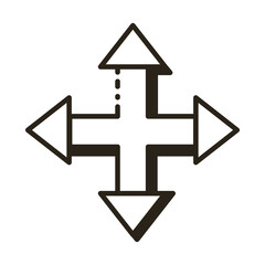 multidirectional arrows line style icon