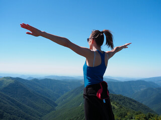 young woman like a bird