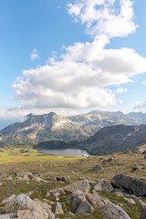 Fototapeta premium Landscape in Ski Station in summer on Grau Roig, Andorra
