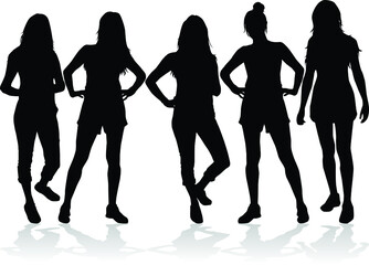 silhouettes of women