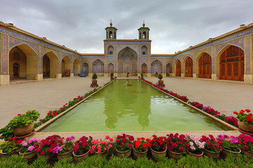 Nasir Ol Molk Mosque, known also as Pink Mosque, in Shiraz, Iran