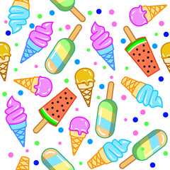 colorful ice cream pattern design