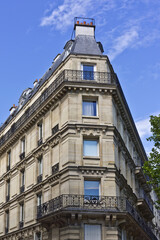 Fototapeta premium View of Unique traditional French windows and balconies. Paris, France.