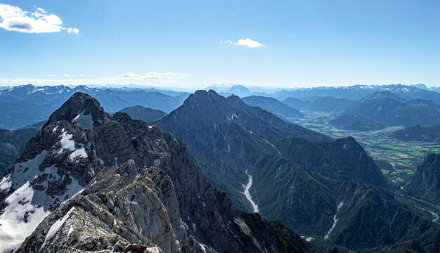 A beautiful view from the top of a mountain in Austrian Alps