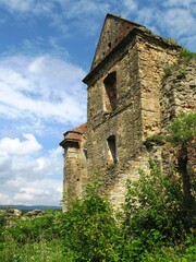 Fototapeta na wymiar The ruins of old monastery of the Discalced Carmelites in Zagorz, Poland