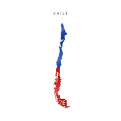 Waving flag map of Chile. Vector illustration