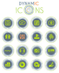 electro music icon set