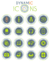 electronics repair icon set