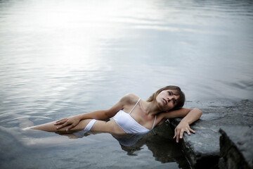 Young woman in the water