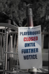 Playgrounds closed until further notice