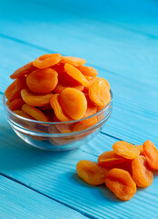 Dried apricots in the bowl