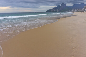 Tropical beach sunset, Ipanema, Rio de Janeiro, Brazil, South America