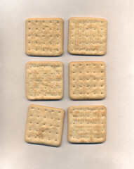 army tasteless biscuits on a white background