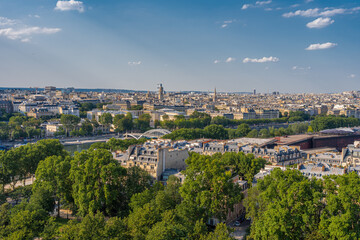 Fototapeta na wymiar Paris, France - 25 06 2020: View of Paris from Eiffel Tower