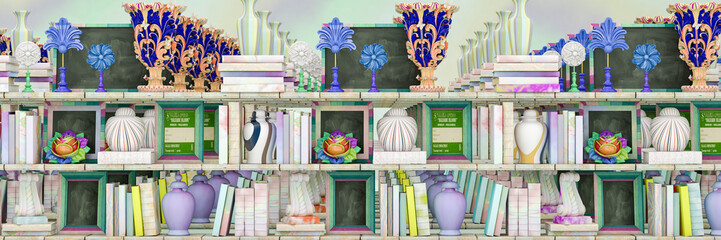 shelf with various items