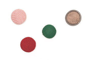 Old buttons collection isolated on the white background.