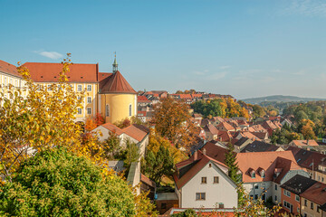 Blick vom Schloss ueber die historische Stadt Sulzbach-Rosenberg in Bayern, Deutschland