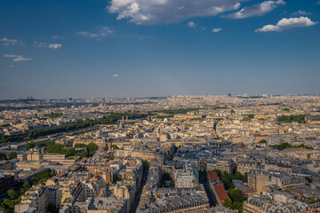 Fototapeta premium Paris, France - 25 06 2020: View of Paris from Eiffel Tower