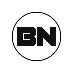 BN Letter Logo Design With Simple style