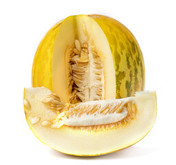 sweet and fragrant melon on a white background