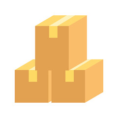 Obraz premium delivery logistic cardboard boxes stacked isolated icon design