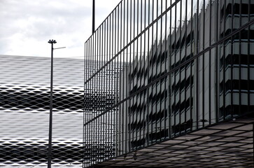 Moderne Bürogebäude auf dem Messegelände in Basel