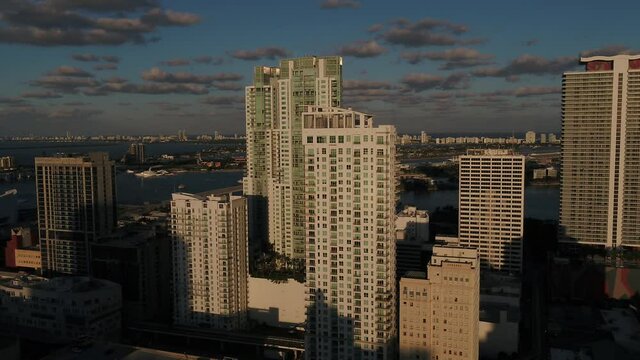 Miami Aerial Drone View Downtown
