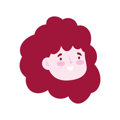 Obraz premium girl face character cartoon isolated icon design white background