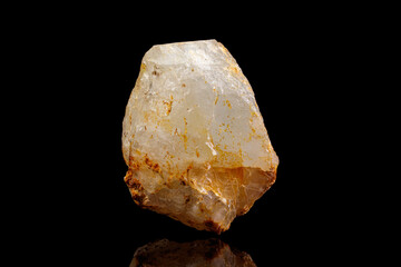 macro stone mineral quartz with galena on a black background