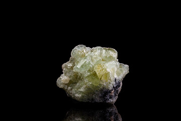macro stone mineral fluorite on a black background