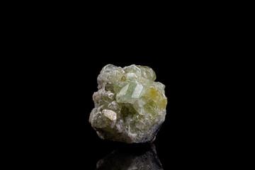 macro stone mineral fluorite on a black background