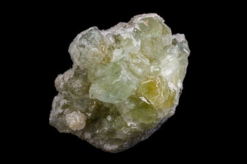 macro stone mineral fluorite on a black background