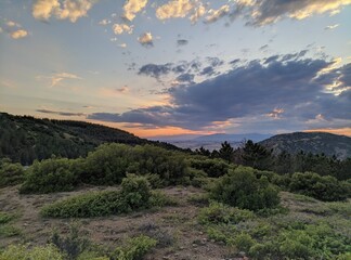 sunset in the mountains