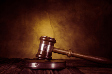 Judge gavel on the wooden