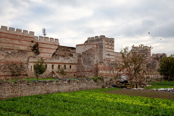 Fototapeta na wymiar View of Yedikule Fortress in Istanbul, Turkey