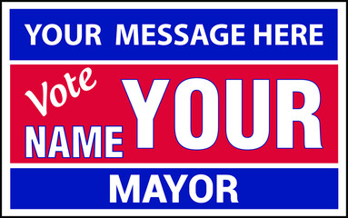 Fototapeta premium Political campaign lawn sign template for elections politicians candidate customize promotional banner flyer vector illustration EPS