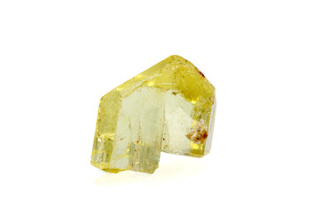 macro stone mineral apatite on a white background