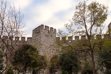 Fototapeta na wymiar View of Yedikule Fortress in Istanbul, Turkey