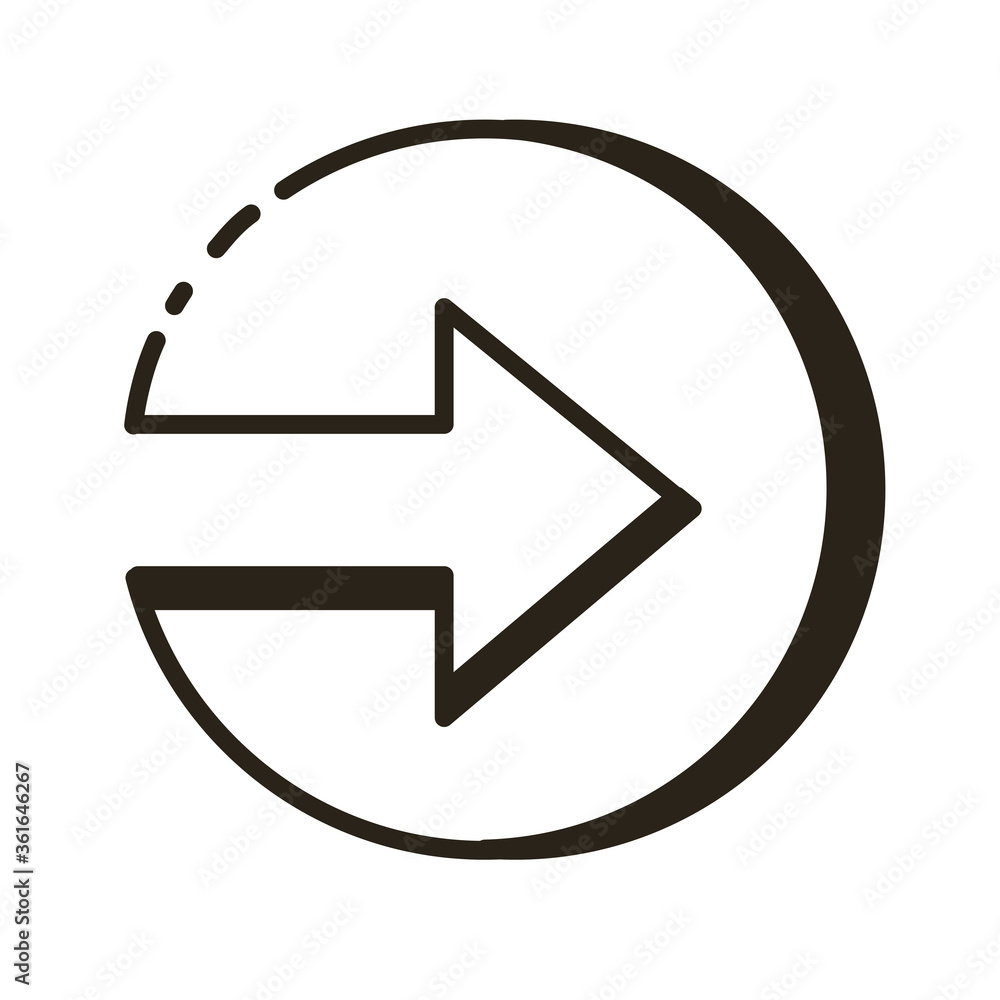 Poster arrow right direction button line style icon