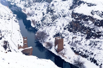 Arpa River or Arpa Cayi, border river to Armenia, Eastern Anatolia Region, Anatolia, Turkey