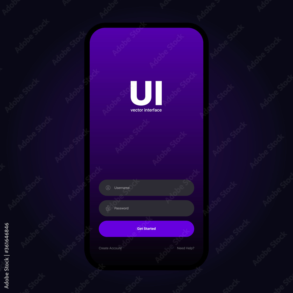 Poster login ui interface. sign in screen. mobile app user interface design concept. login sign in screen f