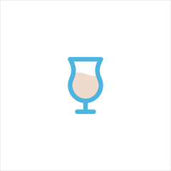 wine glass icon flat vector logo design trendy