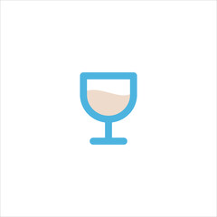 wine glass icon flat vector logo design trendy