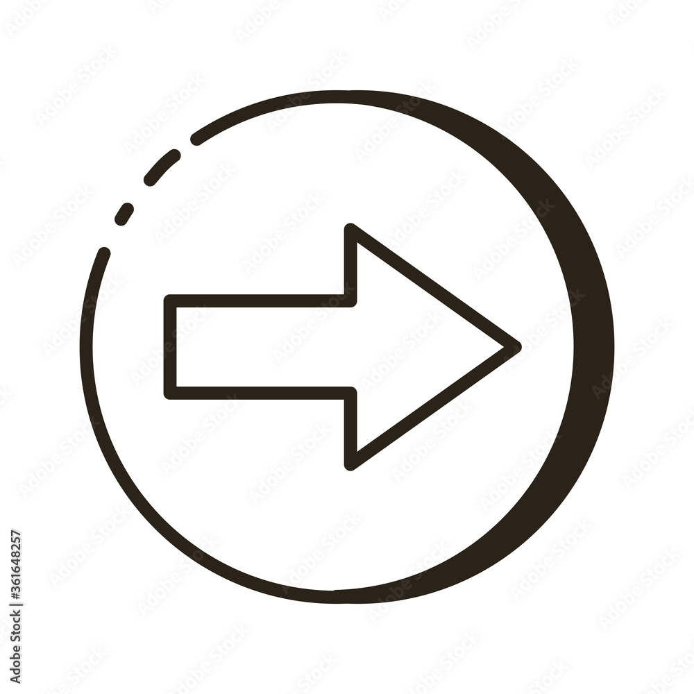 Poster arrow right direction button line style icon