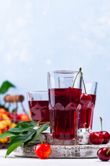 Fresh cherry juice. Summer drink