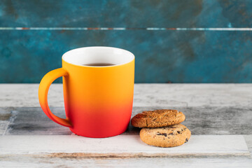 Oatmeal cookies with a cup of tea