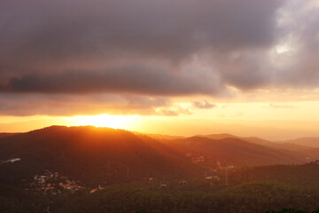 Fototapeta na wymiar hills at sunset